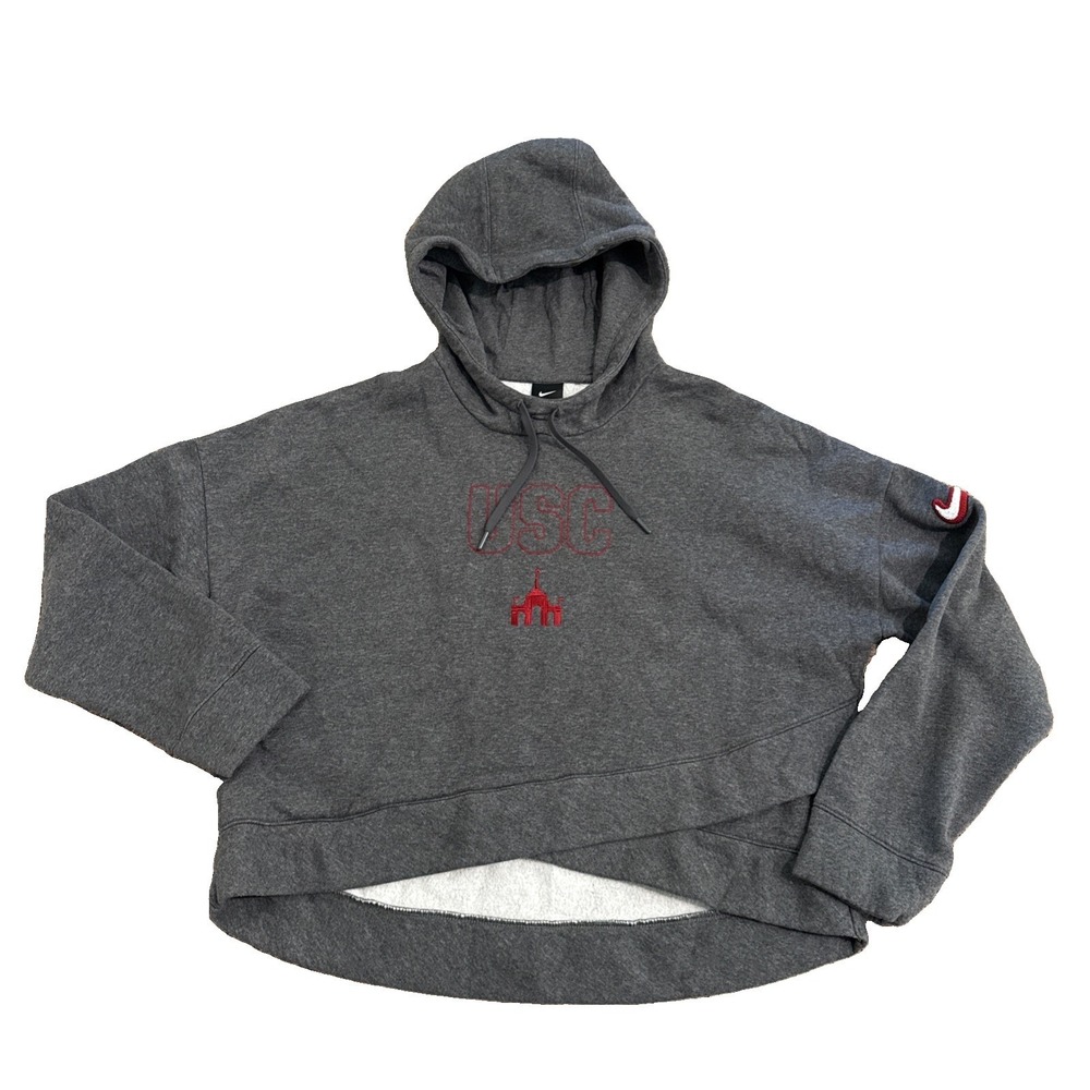 Nike Hoodie Women XL USC Sportswear Club Fleece Pullover Gray College University